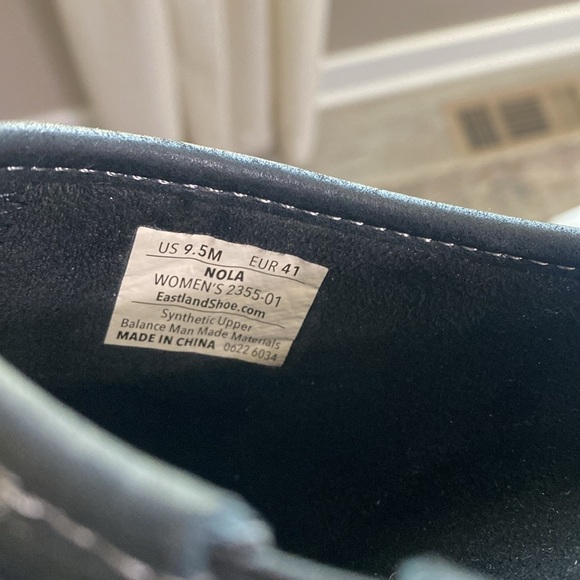 Eastland Nola black leather clogs‎ w/ retro chunky/platform heel. US 9.5/EU 41 - Picture 7 of 11